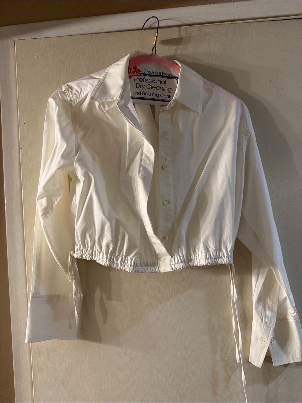 Rails White Cropped Button-Down Shirt